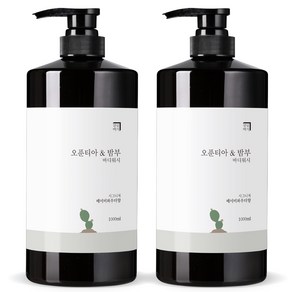 살림백서 오푼티아 앤 밤부 바디워시 베이비파우더향, 1L, 2개