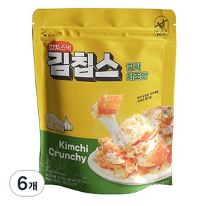 더다믐 김치부각 김칩스 과자 갈릭치즈맛, 40g, 6개