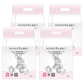 모모래빗 에코씽씽 오리지널 팬티기저귀 여아용, 대형(L), 104매