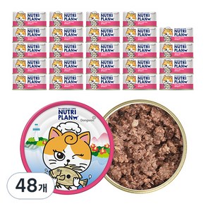 동원뉴트리플랜 고양이 간식캔, 참치와 달고기, 90g, 48개