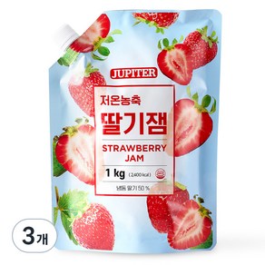 래미푸드 저온농축 딸기잼, 1kg, 3개