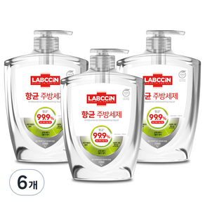 랩신 항균 주방세제 라임향, 750ml, 6개