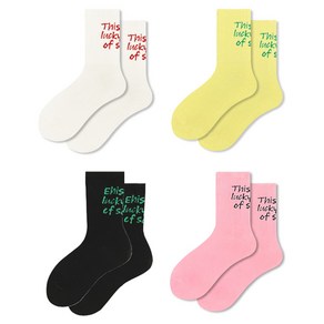 페이퍼먼츠 여성용 스포티한 레터링 컬러양말 4종세트 23560