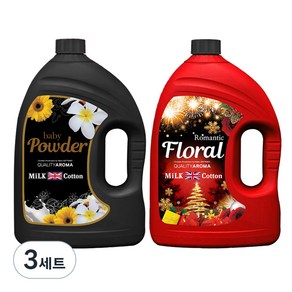 밀크코튼 고농축 퍼퓸 섬유유연제 파우더 3.06L + 플로럴 3.06L, 3세트