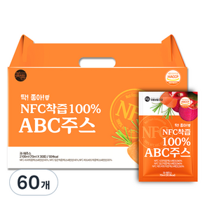 미쁨생활건강 딱좋아 NFC착즙 ABC주스, 70ml, 60개