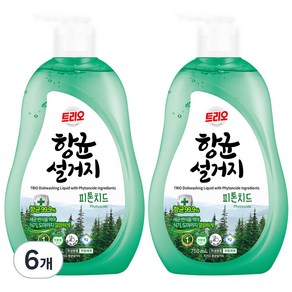 트리오 향균 설거지 피톤치드 본품, 750ml, 6개