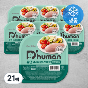 듀먼 전연령용 튼튼체력 냉동 화식사료, 닭, 100g, 21팩