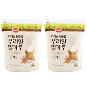 해표 지리산 100% 우리밀 밀가루, 750g, 2개