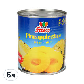 Fesco 파인애플 슬라이스 통조림, 830g, 6개