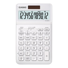 카시오 컬러 계산기 JW-200SC, 화이트, 1개
