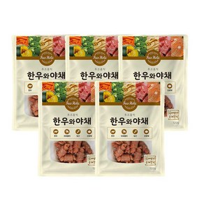 후코홀릭 강아지 건조 간식 120g, 한우 + 야채 혼합맛, 5개