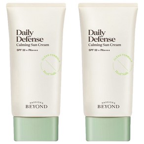 [비건라이프] 비욘드 데일리 디펜스 카밍 선크림 SPF50+ PA++++, 50ml, 2개