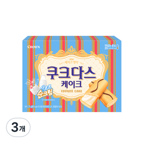 쿠크다스 케이크 과자, 77g, 3개