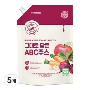 천호엔케어 유기농 NFC 착즙 원액 그대로 담은 ABC 주스, 1L, 5개