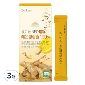 닥터린 유기농 NFC 레몬생강즙 100%, 210g, 3개