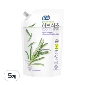 참그린 허브식초 설거지 주방세제 리필, 900g, 5개
