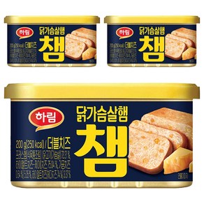 하림 챔 더블치즈 닭가슴살햄, 200g, 3개
