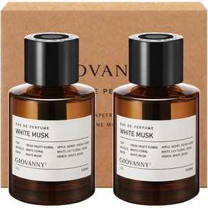 GIOVANNY 루이 차량용 디퓨저 160ml 본품, 화이트머스크, 2개