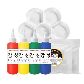 스노우키즈 감성물감 140ml 4종 + 백토팔레트 + 놀이폼 2p 세트