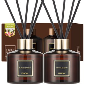 쿤달 퍼퓸 디퓨저 2개 + 섬유스틱 10개, 플라워가든, 200ml, 1세트