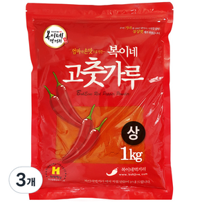 복이네먹거리 중국산 고추가루 보통맛 떡볶이 소스용 상, 3개, 1kg