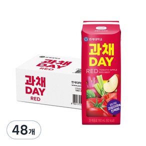 연세유업 과채데이 음료 레드, 190ml, 48개