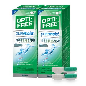 옵티프리 퓨어모이스트 렌즈세정액 300ml + 렌즈케이스, 2개