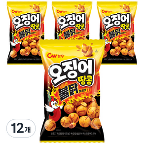 청우식품 오징어땅콩 불닭맛 스낵, 12개, 90g