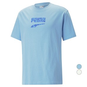 [PUMA]푸마_남성용_다운타운 로고 그래픽 티셔츠_DOWNTOWN LOGO GRAPHICS TEE_블루_62062293