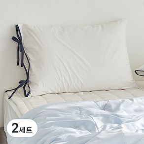 파르페by알레르망 국내 제조 헤이 리본자루 베개커버 50x70 + 솜 세트, 피오니네이비(베개커버), 2세트