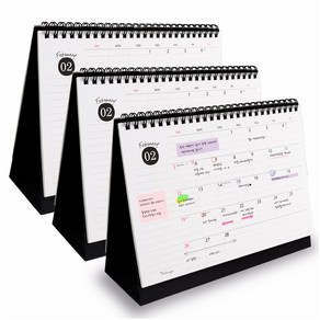 아이씨엘디자인 Desk Schedule Calenda 2025, 블랙, 3개, 225 x 170 x 80 mm