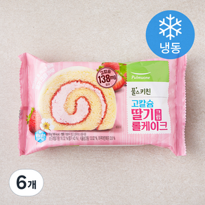 풀스키친 고칼슘 딸기크림 롤케이크 (냉동), 50g, 6개