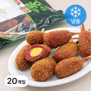 올바른 K-FOOD 홍국쌀 고구마치즈 핫도그 (냉동), 60g, 20개입