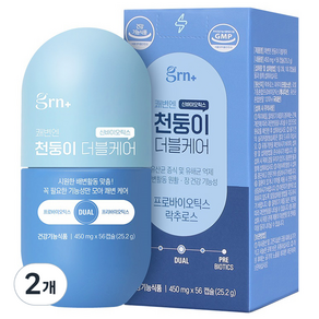 GRN 쾌변엔 천둥이 더블케어 유산균 56p, 25.2g, 2개