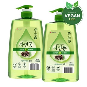 자연퐁 찌든때 걱정없는 주방세제 솔잎, 980ml, 2개