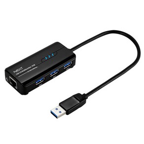 넥스트 외장형 기가랜카드 + USB3.0 3Pot 허브 콤보 NEXT-UH303LAN, 혼합색상, 1