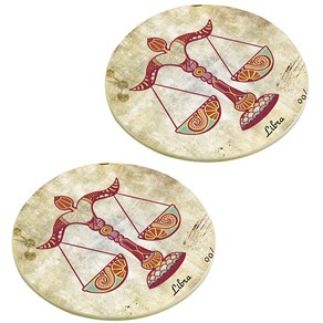 스토어33 빈티지 별자리 컵받침 2p, L, 가로 9cm x 세로 9cm x 두께 0.5cm, 2개