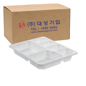 쿡앤락 일회용 실링용기 6칸 백색 1L 몸통, 400개입, 1개