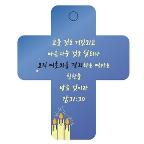 조이랜드 성경말씀 차량용걸이 coss 3 잠31장30절, 파랑, 1개