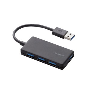 엘레컴 4포트 컴팩트 USB 3.0 허브 U3H-A416B, 블랙, 1개