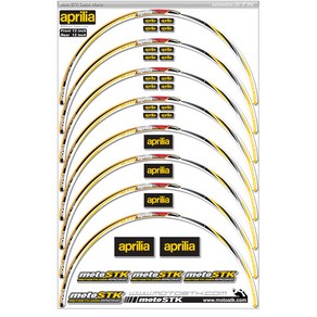 모토스티커 휠스티커 아프릴리아, 노랑RS, 1세트