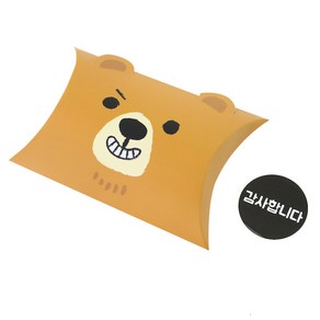 황씨네도시락 반달상자 곰 10p + 원형 감사합니다 스티커 블랙 10p, 혼합 색상, 1세트