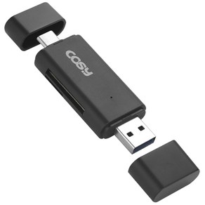 코시 타입C OTG USB3.0 PC겸용 카드리더기, CR3331C, 블랙, 1개