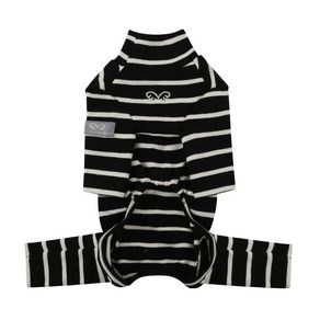 퍼피엔젤 강아지 High Neck Sleeve Stipes Oveall, 999 BK, 1개