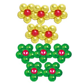 파티쇼 플라워 은박 풍선 골드 5p + 그린 5p