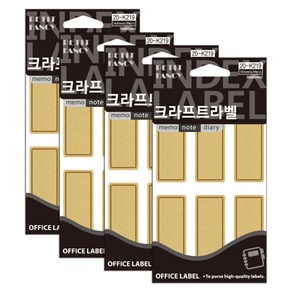 쁘띠팬시 크라프트 라벨 견출지 20-K219, 혼합색상, 4개