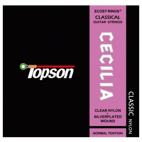 탑선 클래식 기타 스트링 Silveplated Coppe Clea Nylon Nomal Tention, Gauge 028 .032 .040 .030 .035 .043, 1개