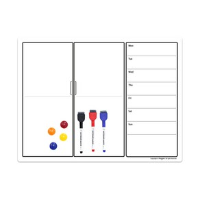 마그보드 푸드플래너 고무자석 화이트보드 + 마카펜 랜덤발송 3p + 자석 홀더 랜덤발송 4p 세트