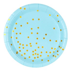 파티팡 컨페티 일회용 파티 접시 23cm 블루, 10개, 3개