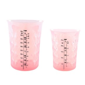 제우스 삼각 실리콘 계량컵 500ml + 250ml 세트, 혼합색상, 1개